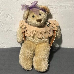 First & Main Teddy Bear Plush "Chantilly" Boho Cottagecore VTG